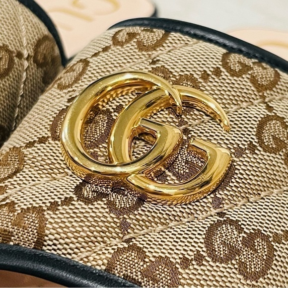 Gucci Jolie Black GG Supreme Monogram Matelasse Sandals Mules Slides SZ 36 - Picture 15 of 16